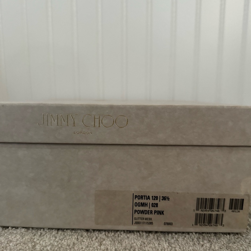 Jimmy Choo | Portia 120 | Powder Pink Glitter Mesh | 36 1/2 - Picture 11 of 11